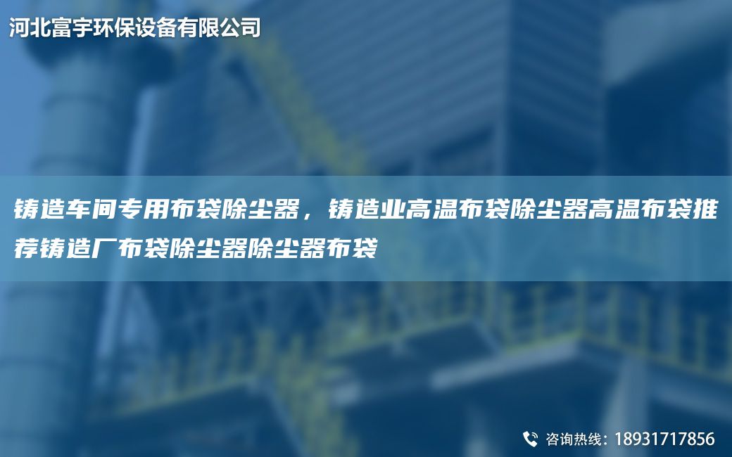 鑄造車間專用布袋除塵器，鑄造業(yè)高溫布袋除塵器高溫布袋推薦鑄造廠布袋除塵器除塵器布袋