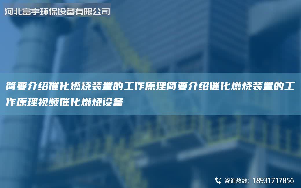 簡要介紹催化燃燒裝置的工作原理簡要介紹催化燃燒裝置的工作原理視頻催化燃燒設(shè)備