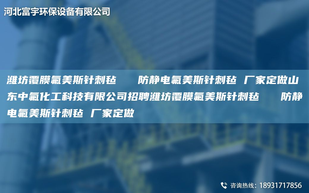 濰坊覆膜氟美斯針刺氈   防靜電氟美斯針刺氈 廠家定做山東中氟化工科技有限公司招聘濰坊覆膜氟美斯針刺氈   防靜電氟美斯針刺氈 廠家定做