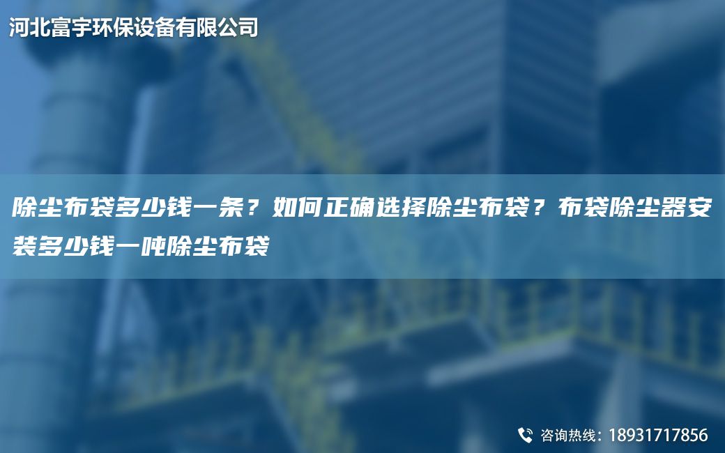除塵布袋多少錢一條？如何正確選擇除塵布袋？布袋除塵器安裝多少錢一噸除塵布袋