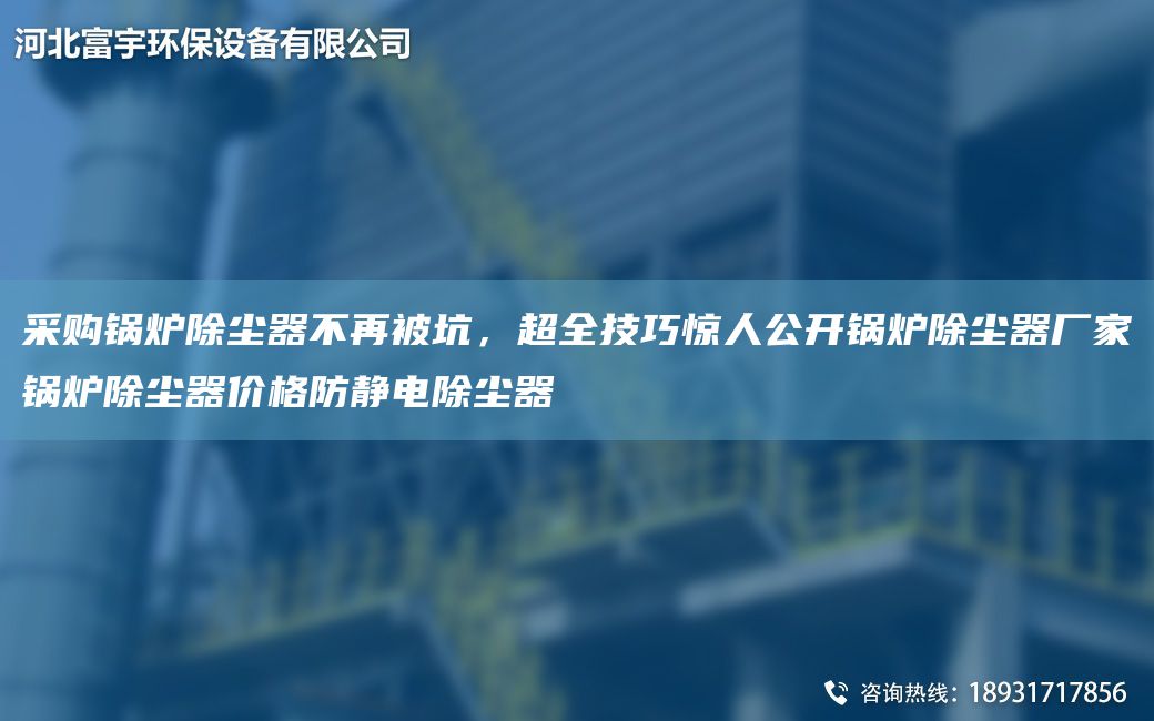 采購鍋爐除塵器不再被坑，CA全技巧驚人公開鍋爐除塵器廠家鍋爐除塵器價(jià)格防靜電除塵器