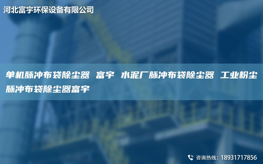 單機(jī)脈沖布袋除塵器 富宇 水泥廠脈沖布袋除塵器 工業(yè)粉塵脈沖布袋除塵器富宇
