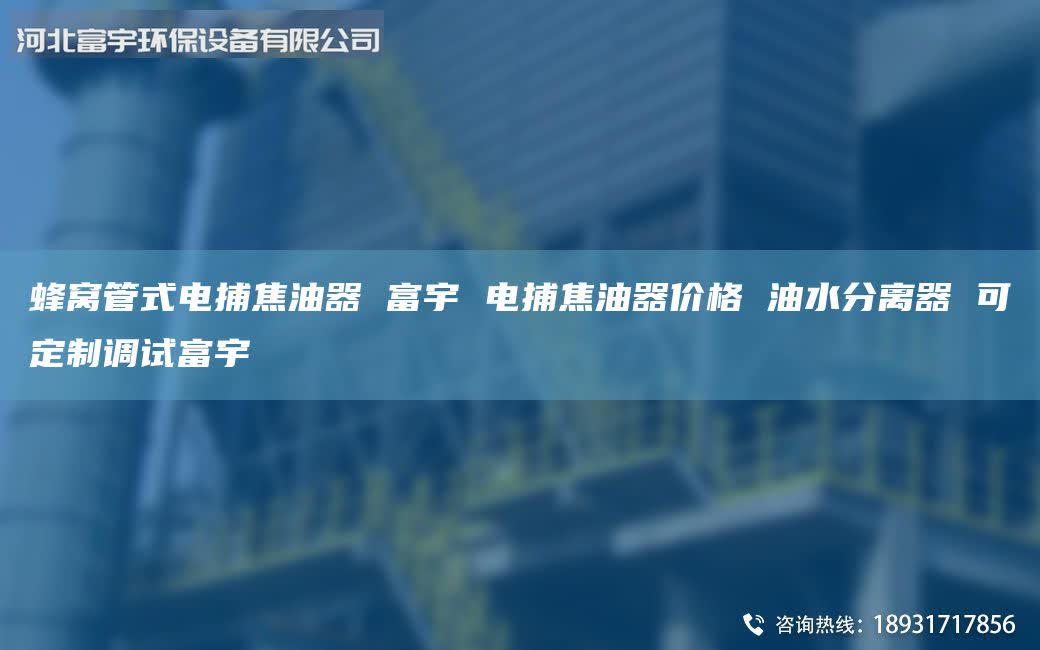 蜂窩管式電捕焦油器 富宇 電捕焦油器價(jià)格 油水分離器 可定制調(diào)試富宇