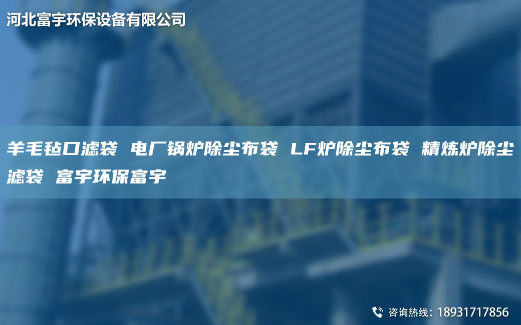 羊毛氈口濾袋 電廠鍋爐除塵布袋 LF爐除塵布袋 精煉爐除塵濾袋 富宇環(huán)保富宇
