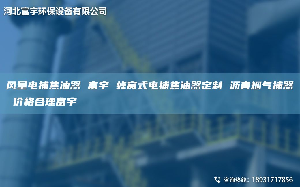 風量電捕焦油器 富宇 蜂窩式電捕焦油器定制 瀝青煙氣捕器 價格合理富宇
