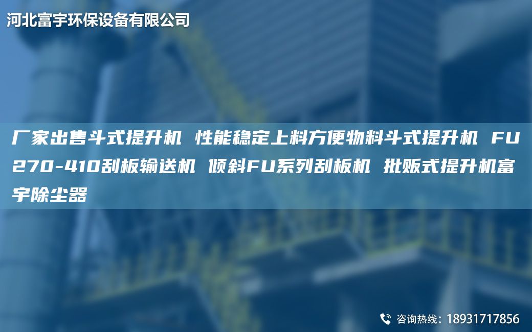 廠(chǎng)家出售斗式提升機(jī) 性能穩(wěn)定上料方便物料斗式提升機(jī) FU270-410刮板輸送機(jī) 傾斜FU系列刮板機(jī) 批販?zhǔn)教嵘龣C(jī)富宇除塵器