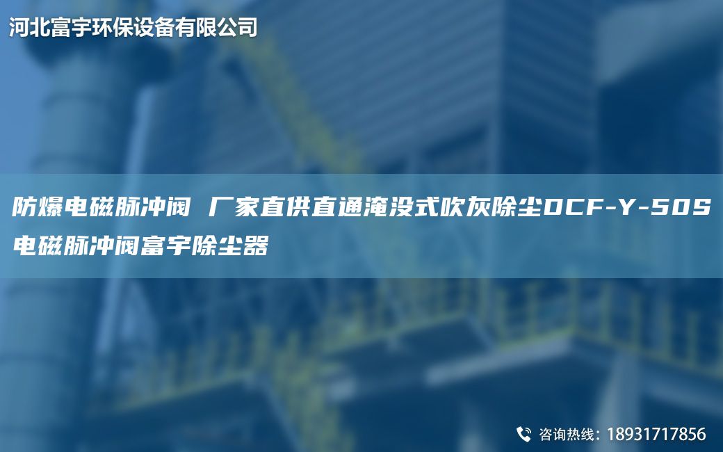 防爆電磁脈沖閥 廠家直供直通淹沒式吹灰除塵DCF-Y-50S電磁脈沖閥富宇除塵器