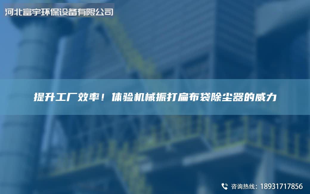 提升工廠效率！體驗(yàn)機(jī)械振打扁布袋除塵器的威力